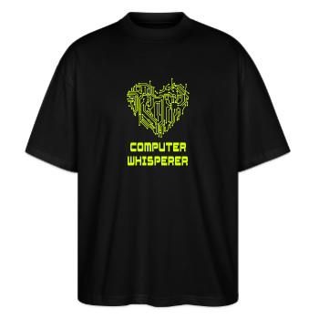 Murmure informatique - T-shirt bio Blaster 2.0 coupe oversize Stanley/Stella Unisexe - noir - Devant - Alina (178cm) & Michal (187cm)
