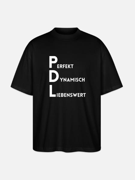 PDL Pflegedienstleitung Perfekt Dynamisch Lieben - Stanley/Stella Oversized Unisex Bio T-Shirt Blaster 2.0 - Schwarz