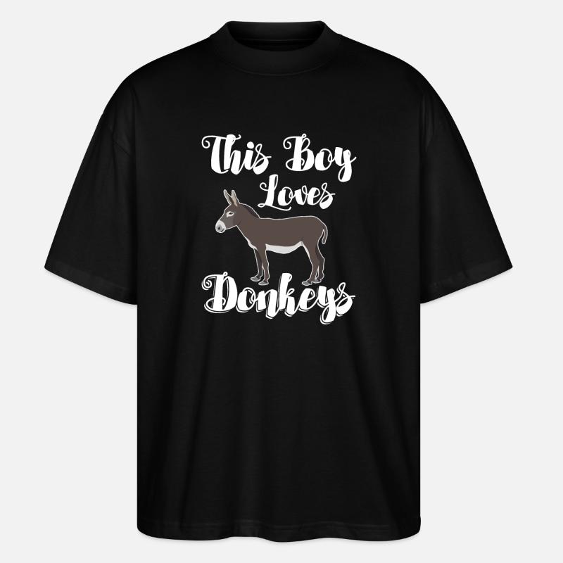 Donkey - This Boy Loves Donkeys - T-shirt bio Blaster 2.0 coupe oversize Stanley/Stella Unisexe - noir