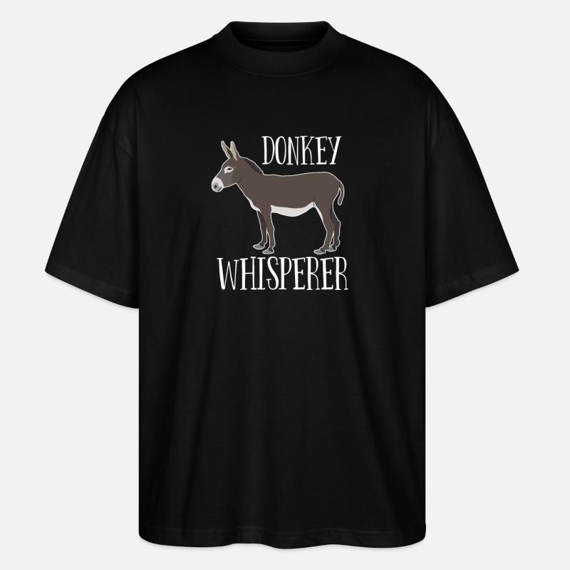 Esel - Eselflüsterer - Stanley/Stella Oversized Unisex Bio T-Shirt Blaster 2.0 - Schwarz