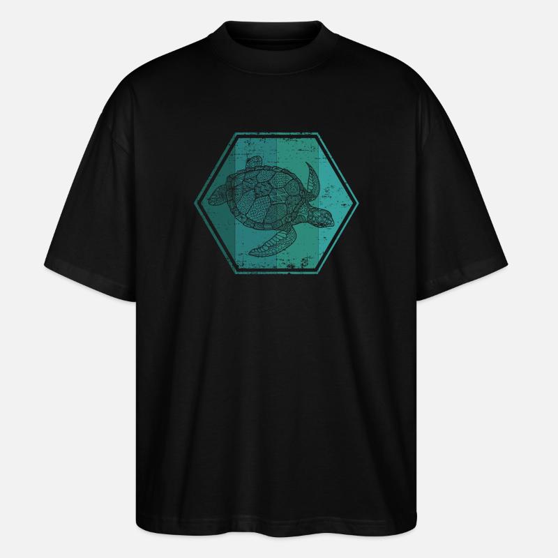 Schildkröten - Stanley/Stella Oversized Unisex Bio T-Shirt Blaster 2.0 - Schwarz