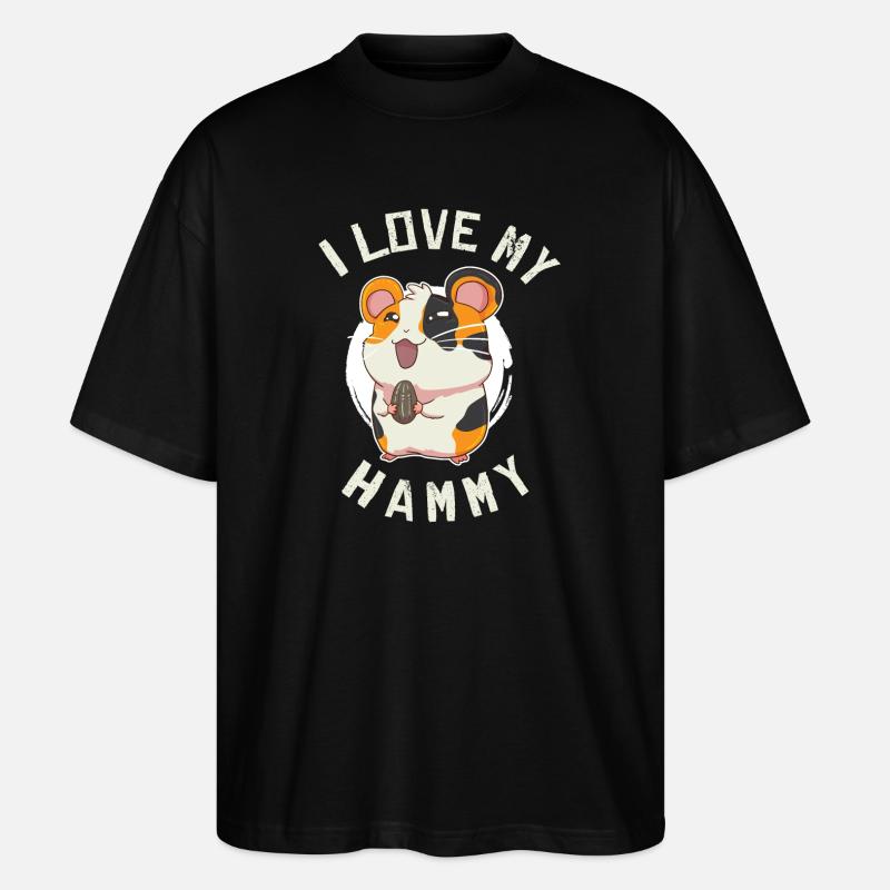 Hamster Goldhamster - Stanley/Stella Oversized Unisex Bio T-Shirt Blaster 2.0 - Schwarz