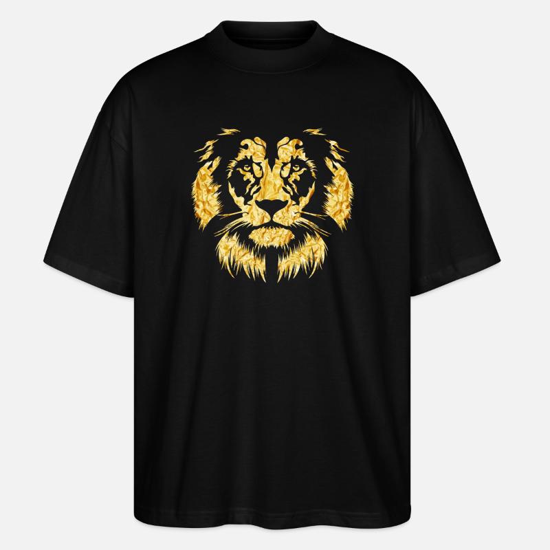 Gold lion - Stanley/Stella Oversized Unisex Bio T-Shirt Blaster 2.0 - Schwarz