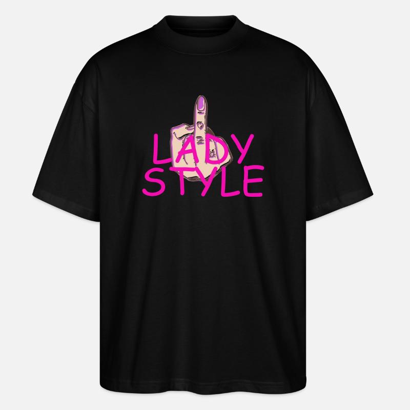 Lady Style Mittelfinger - Stanley/Stella Oversized Unisex Bio T-Shirt Blaster 2.0 - Schwarz