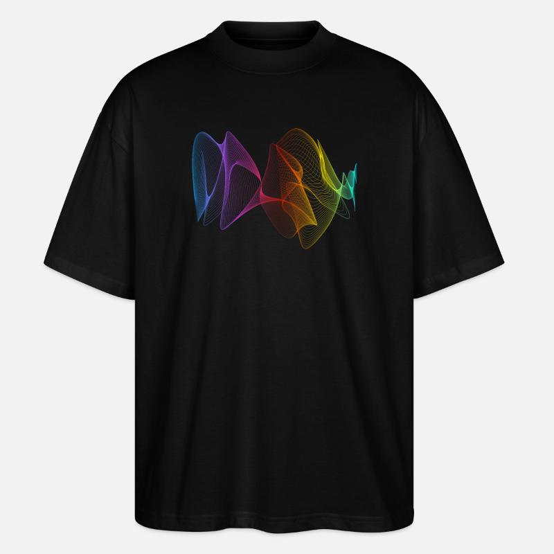 Abstrakte Linien Design 01 - Stanley/Stella Oversized Unisex Bio T-Shirt Blaster 2.0 - Schwarz