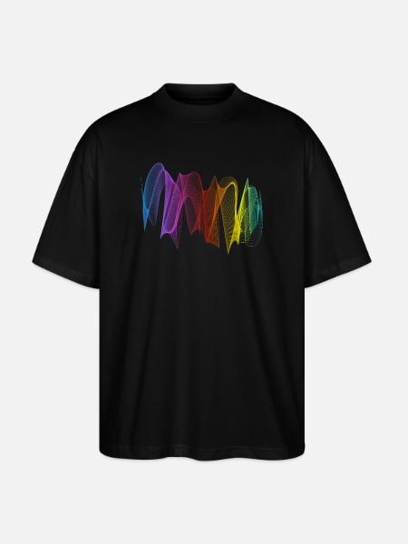 Abstract Lines Design 07 - Stanley/Stella Oversized Unisex Organic T-shirt Blaster 2.0 - black