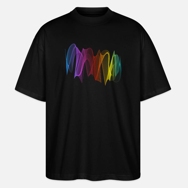 Lignes abstraites Design 07 - T-shirt bio Blaster 2.0 coupe oversize Stanley/Stella Unisexe - noir