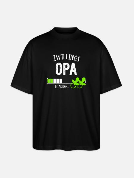 Zwillingsopa Loading Opa Großvater Zwillinge - Stanley/Stella Oversized Unisex Bio T-Shirt Blaster 2.0 - Schwarz