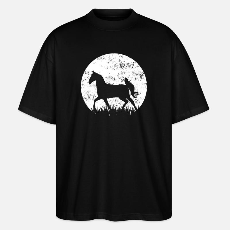 Pferd Pferde Reiten - Stanley/Stella Oversized Unisex Bio T-Shirt Blaster 2.0 - Schwarz