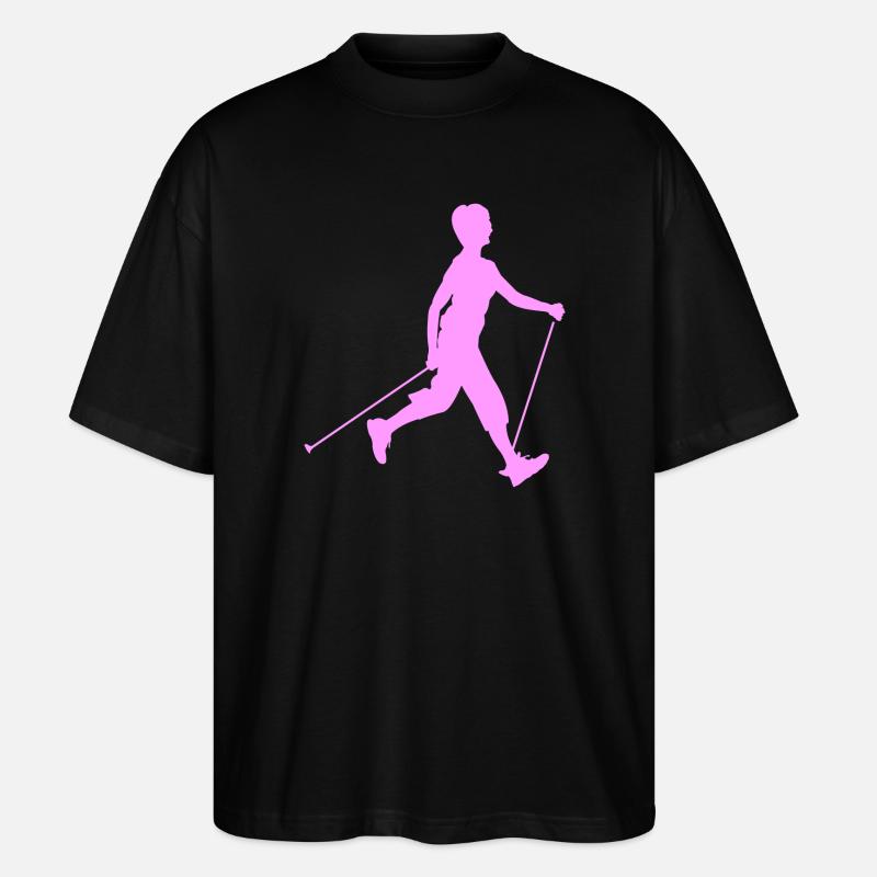 Wanderwandern mit Nordic Walking - Stanley/Stella Oversized Unisex Bio T-Shirt Blaster 2.0 - Schwarz