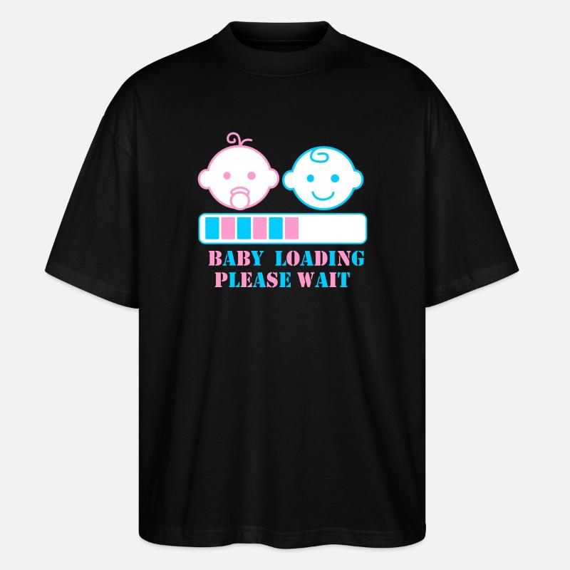 BABY LOADING BITTE WARTEN - Stanley/Stella Oversized Unisex Bio T-Shirt Blaster 2.0 - Schwarz