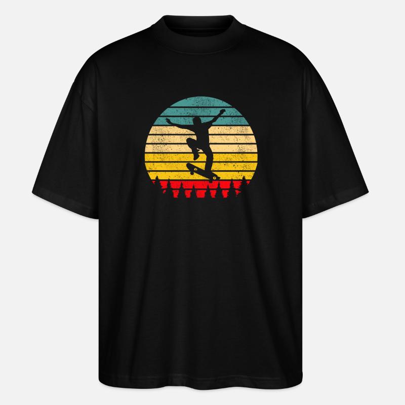 Skater Skateboard - Stanley/Stella Oversized Unisex Bio T-Shirt Blaster 2.0 - Schwarz