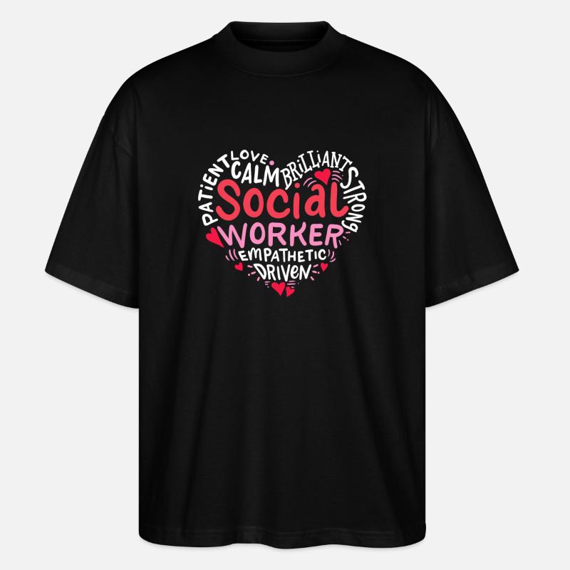 Sozialarbeiter - Stanley/Stella Oversized Unisex Bio T-Shirt Blaster 2.0 - Schwarz