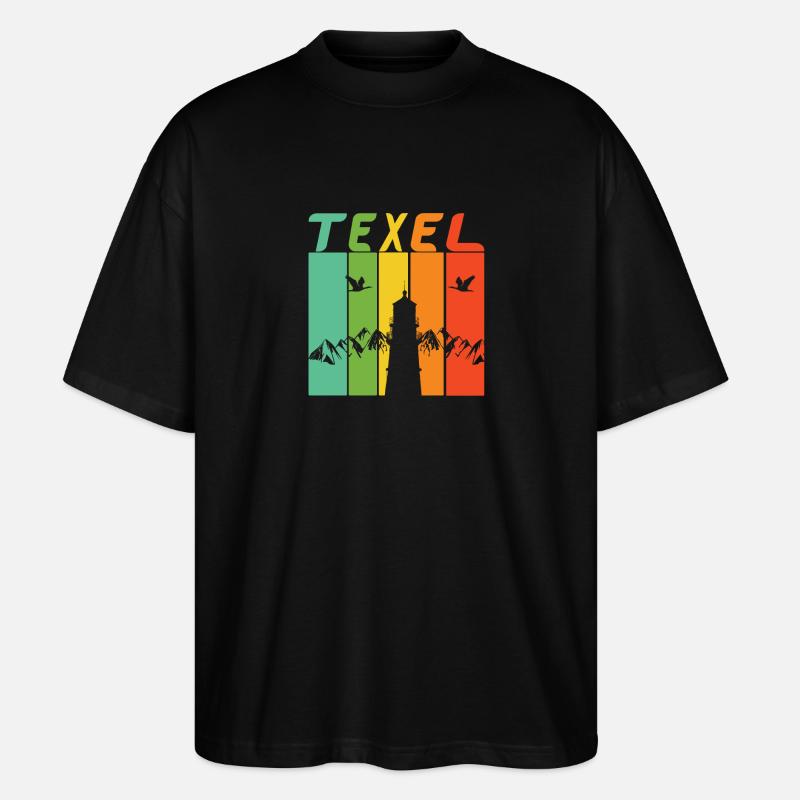 Texel Leuchtturm Design / Geschenk - Stanley/Stella Oversized Unisex Bio T-Shirt Blaster 2.0 - Schwarz