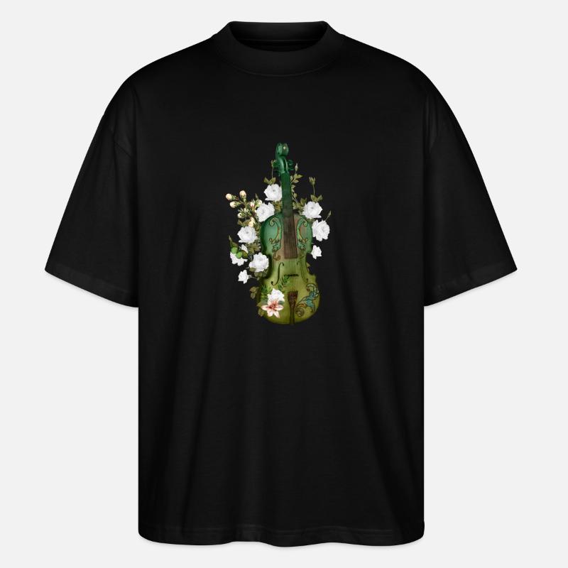 Wunderbare Geige - Stanley/Stella Oversized Unisex Bio T-Shirt Blaster 2.0 - Schwarz