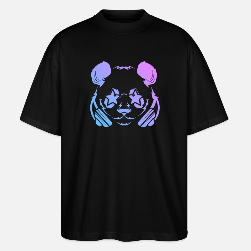 Panda Panda Bear - Stanley/Stella Oversized Unisex Organic T-shirt Blaster 2.0 - black