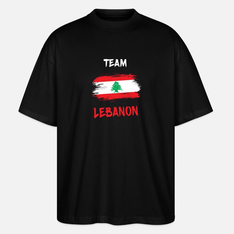 Team Libanon Design / Geschenkidee - Stanley/Stella Oversized Unisex Bio T-Shirt Blaster 2.0 - Schwarz