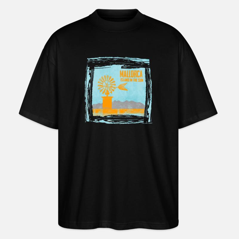 Mallorca Insel im Sonnenlicht Design - Stanley/Stella Oversized Unisex Bio T-Shirt Blaster 2.0 - Schwarz