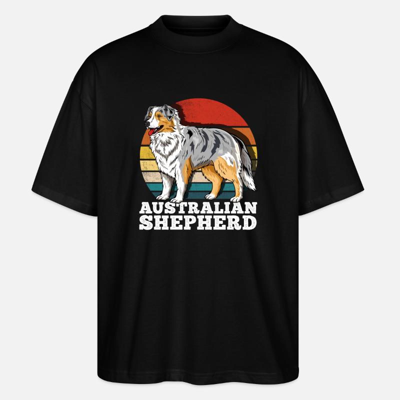 Australian Shepherd Aussie Retro - Stanley/Stella Oversized Unisex Bio T-Shirt Blaster 2.0 - Schwarz