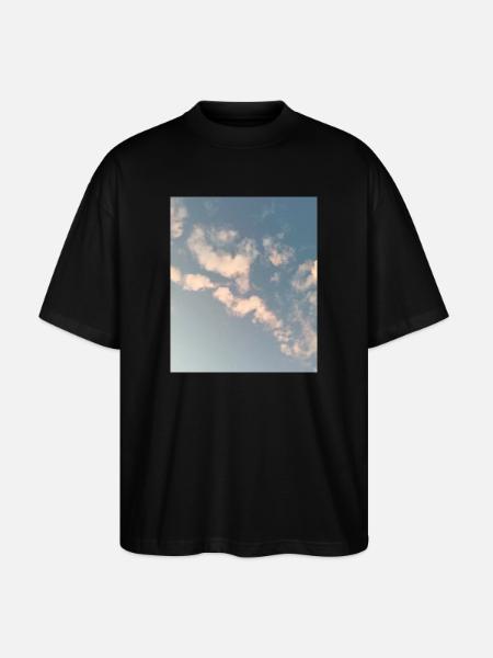 Pastel Clouds Sky Zen Design - Stanley/Stella Oversized Unisex Organic T-shirt Blaster 2.0 - black