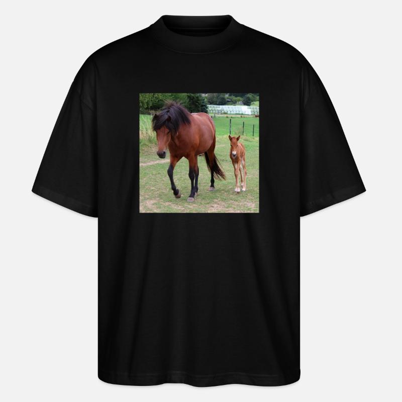 Pferd Pferdeposter - Stanley/Stella Oversized Unisex Bio T-Shirt Blaster 2.0 - Schwarz