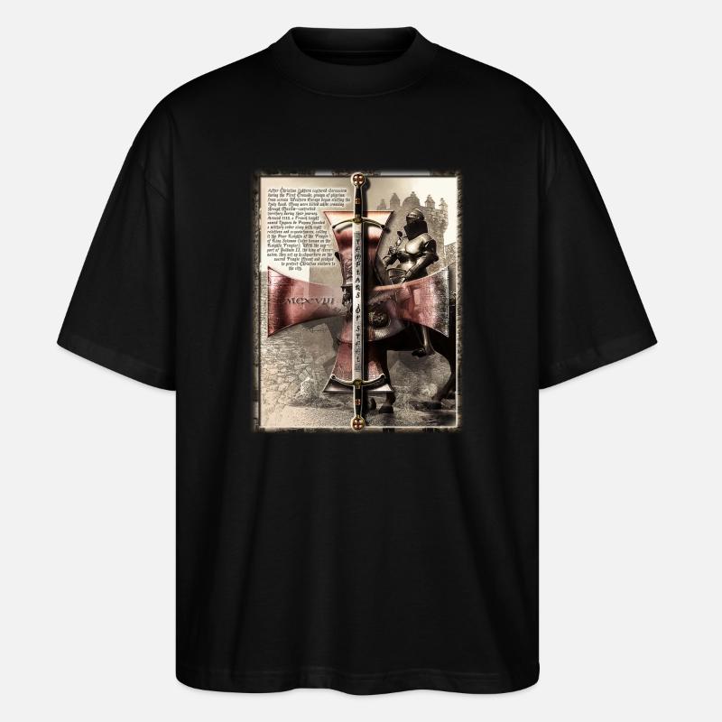 Templer aus Stahl - Der Brief - Stanley/Stella Oversized Unisex Bio T-Shirt Blaster 2.0 - Schwarz