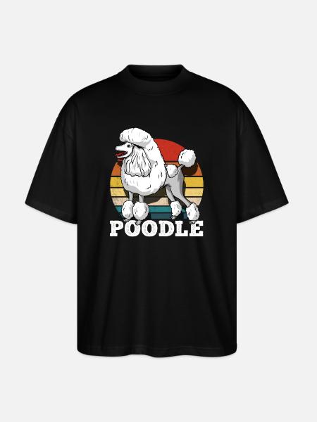 Retro Poodle - Stanley/Stella Oversized Unisex Organic T-shirt Blaster 2.0 - black