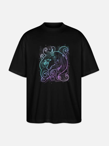 horse - Stanley/Stella Oversized Unisex Organic T-shirt Blaster 2.0 - black