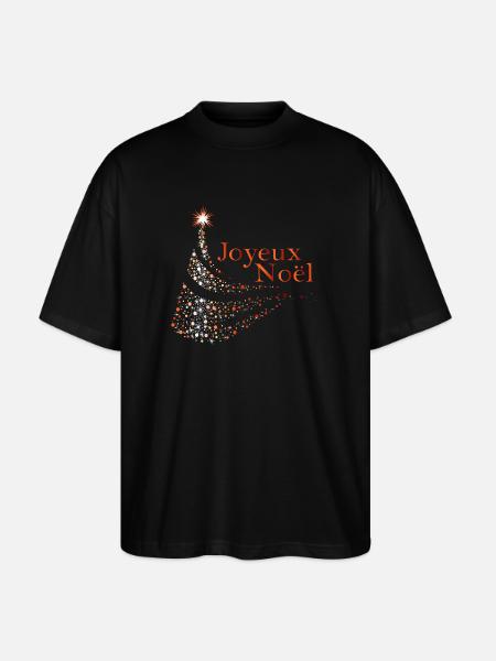 Joyeux Noël Dots Étincelants - T-shirt bio Blaster 2.0 coupe oversize Stanley/Stella Unisexe - noir