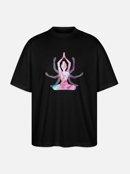 Spirituelles Yoga-Mädchen - Stanley/Stella Oversized Unisex Bio T-Shirt Blaster 2.0 - Schwarz