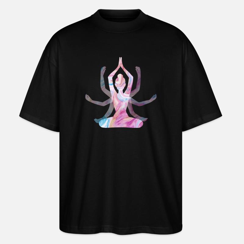 Spirituelles Yoga-Mädchen - Stanley/Stella Oversized Unisex Bio T-Shirt Blaster 2.0 - Schwarz