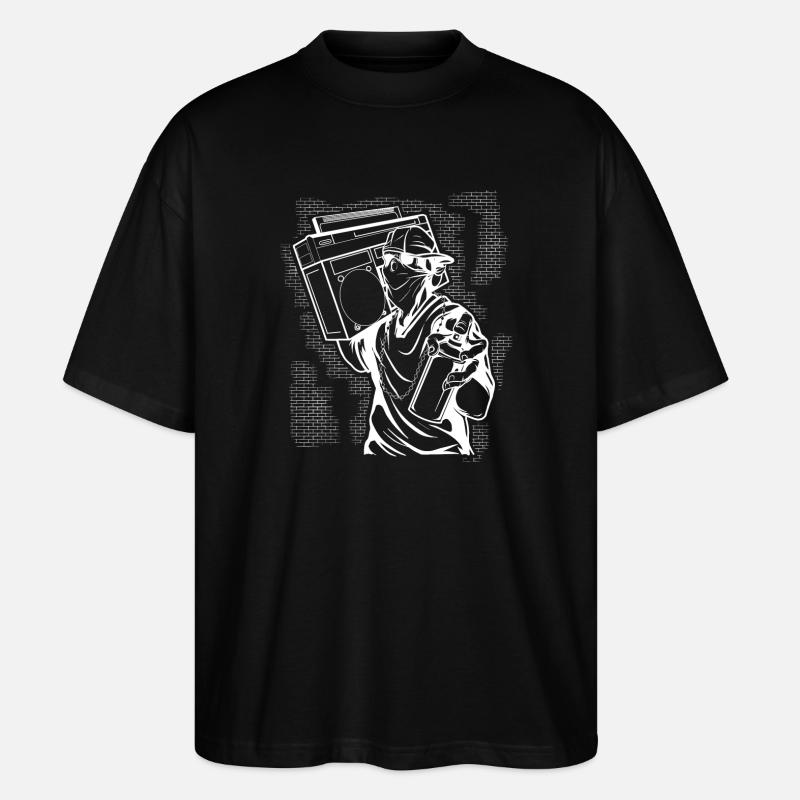 graffiti - T-shirt bio Blaster 2.0 coupe oversize Stanley/Stella Unisexe - noir
