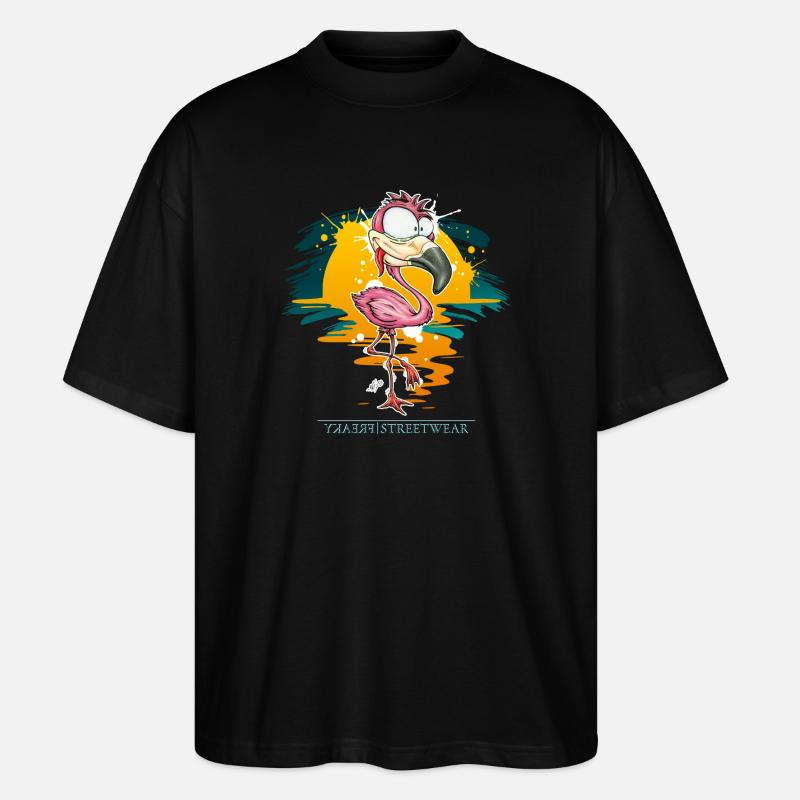 Flamingo Weirdo - Stanley/Stella Oversized Unisex Bio T-Shirt Blaster 2.0 - Schwarz