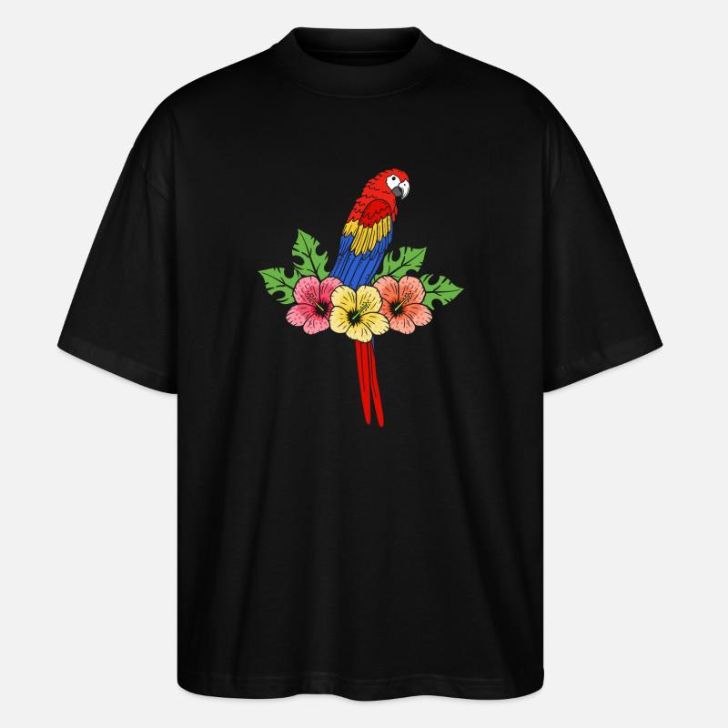 Papagei - Stanley/Stella Oversized Unisex Bio T-Shirt Blaster 2.0 - Schwarz