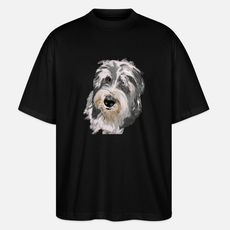 Bearded Collie - Stanley/Stella Oversized Unisex Bio T-Shirt Blaster 2.0 - Schwarz