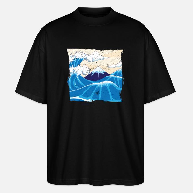 Japonais Big Wave Japon - T-shirt bio Blaster 2.0 coupe oversize Stanley/Stella Unisexe - noir
