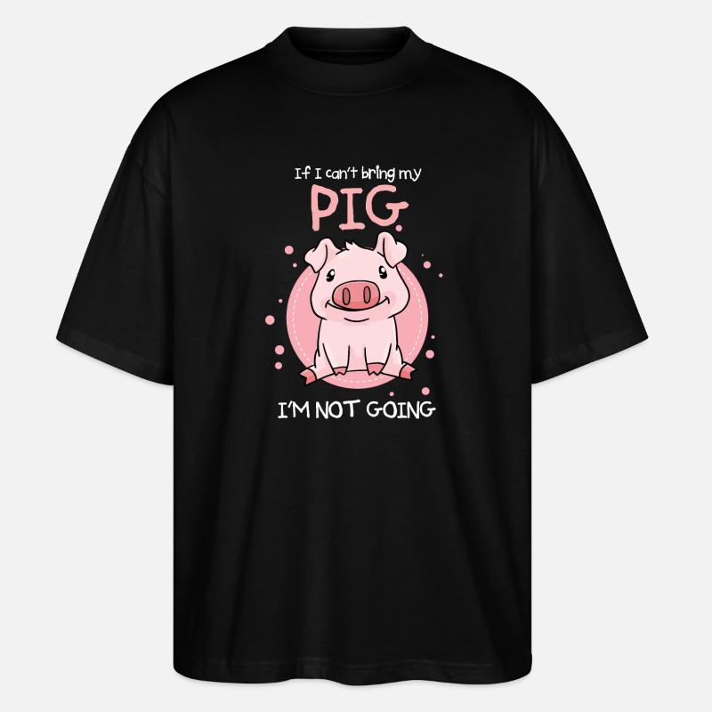 Schwein Schweinchen Ferkel - Stanley/Stella Oversized Unisex Bio T-Shirt Blaster 2.0 - Schwarz