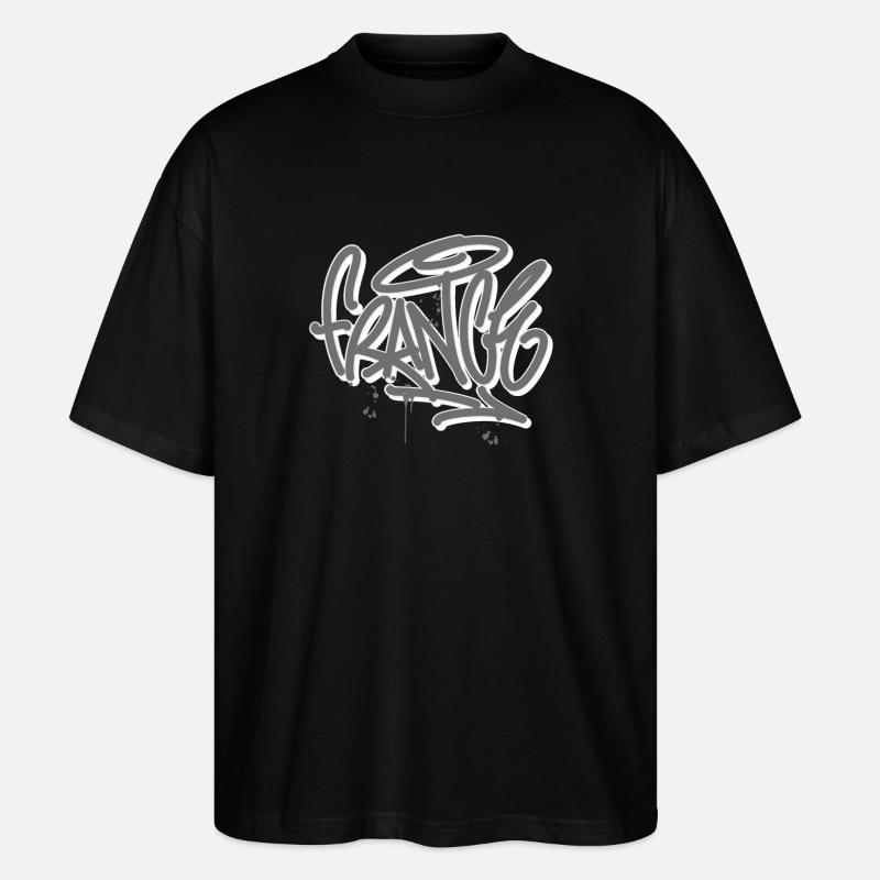 France Graffiti - Stanley/Stella Oversized Unisex Bio T-Shirt Blaster 2.0 - Schwarz