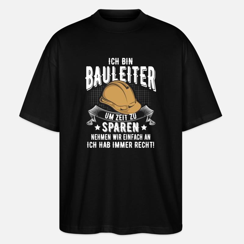 Bauleiter - Stanley/Stella Oversized Unisex Bio T-Shirt Blaster 2.0 - Schwarz