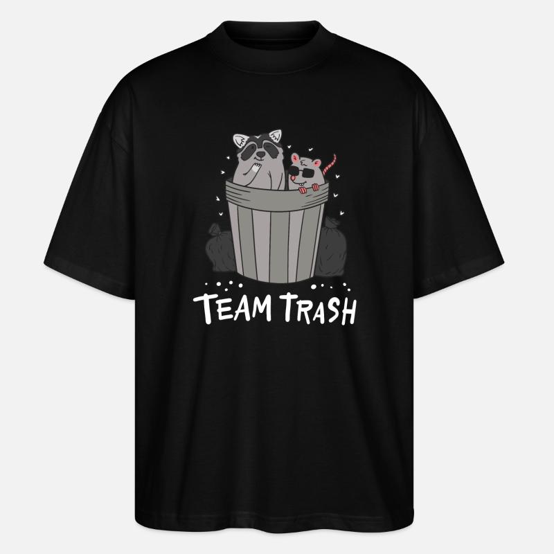 Waschbär und Ratte - Stanley/Stella Oversized Unisex Bio T-Shirt Blaster 2.0 - Schwarz