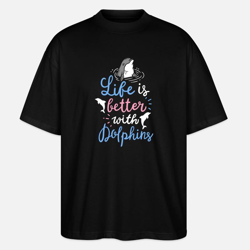 Delfin - Stanley/Stella Oversized Unisex Bio T-Shirt Blaster 2.0 - Schwarz