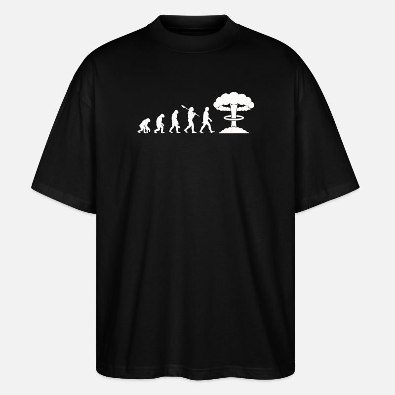 Evolution Nuclear Bomb - Stanley/Stella Oversized Unisex Organic T-shirt Blaster 2.0 - black