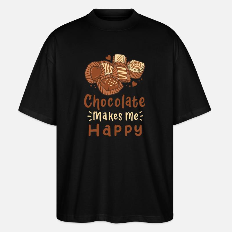 Schokolade Pralinen - Stanley/Stella Oversized Unisex Bio T-Shirt Blaster 2.0 - Schwarz