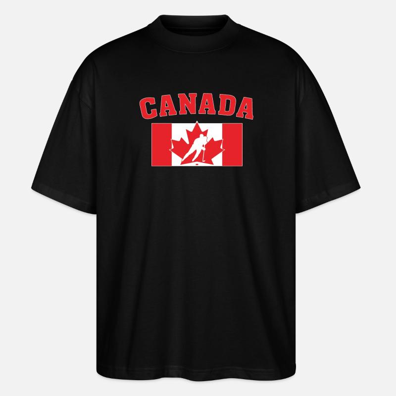 Drapeau du Canada de hockey - T-shirt bio Blaster 2.0 coupe oversize Stanley/Stella Unisexe - noir