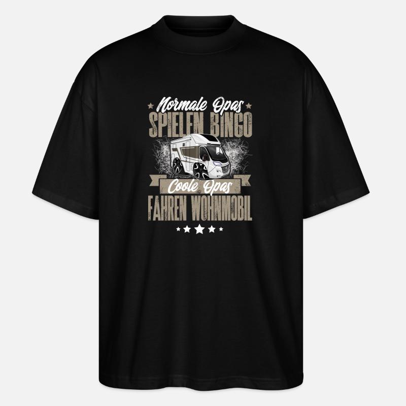 Opa Camping - Stanley/Stella Oversized Unisex Bio T-Shirt Blaster 2.0 - Schwarz