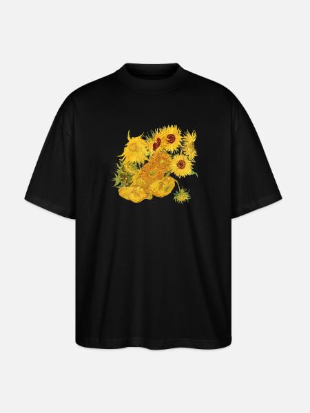 Van Gogh Sunflowers | Exempted sunflowers - Stanley/Stella Oversized Unisex Organic T-shirt Blaster 2.0 - black