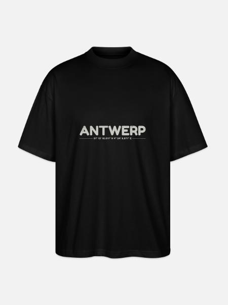 Coordonnées GPS Anvers Anvers - T-shirt bio Blaster 2.0 coupe oversize Stanley/Stella Unisexe - noir