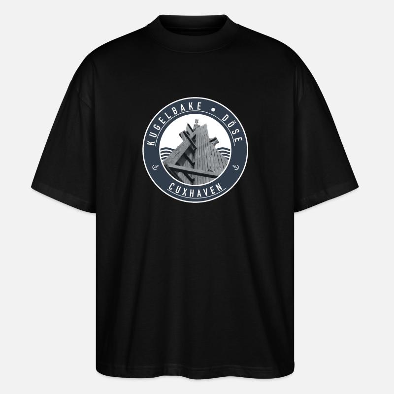 Kugelbake - Döse Cuxhaven - Stanley/Stella Oversized Unisex Bio T-Shirt Blaster 2.0 - Schwarz