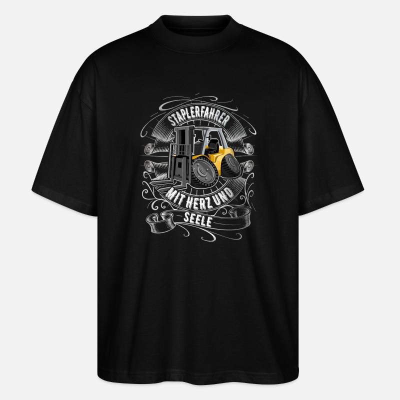 Staplerfahrer - Stanley/Stella Oversized Unisex Bio T-Shirt Blaster 2.0 - Schwarz