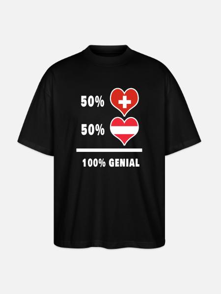 Switzerland and Austria Ingenious / Gift - Stanley/Stella Oversized Unisex Organic T-shirt Blaster 2.0 - black